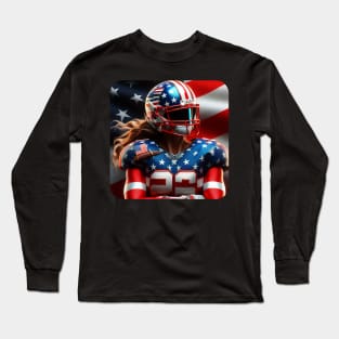 American Woman NFL Football Player #13 Long Sleeve T-Shirt